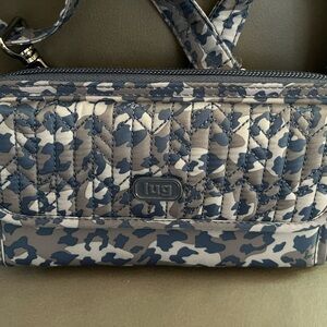 Lug Kickflip RFID wallet, blue/gray/white pattern